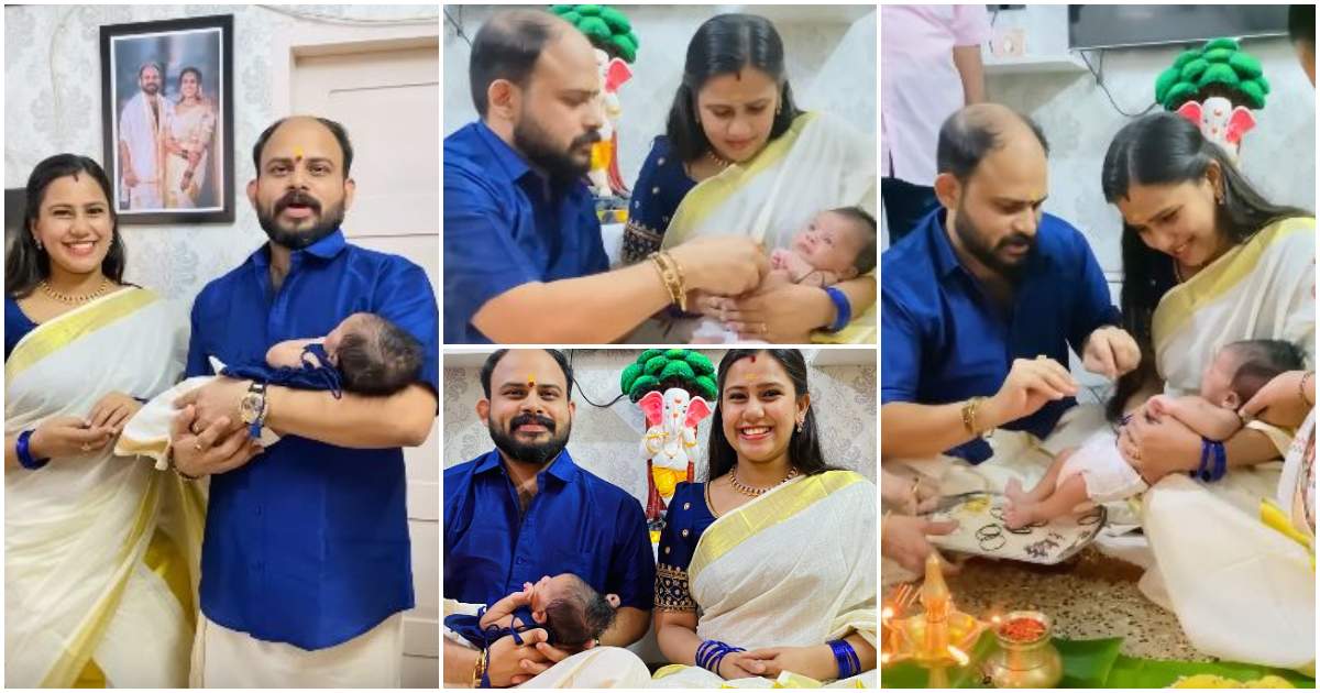 Devika-Nambiar-And-Vijay-Madhhav-Baby-28-Nameing-Ceremony-Viral-Malayalam