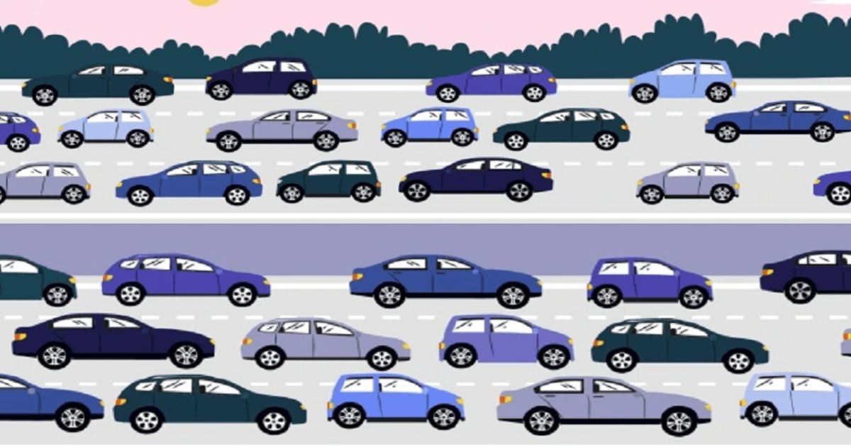 Optical-illusion-Spot-the-car-breaking-traffic-rules