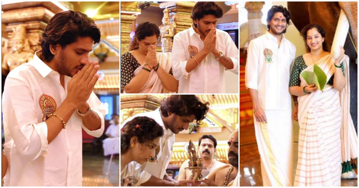 Akhil Marar With Wife In Peringottukara Temple