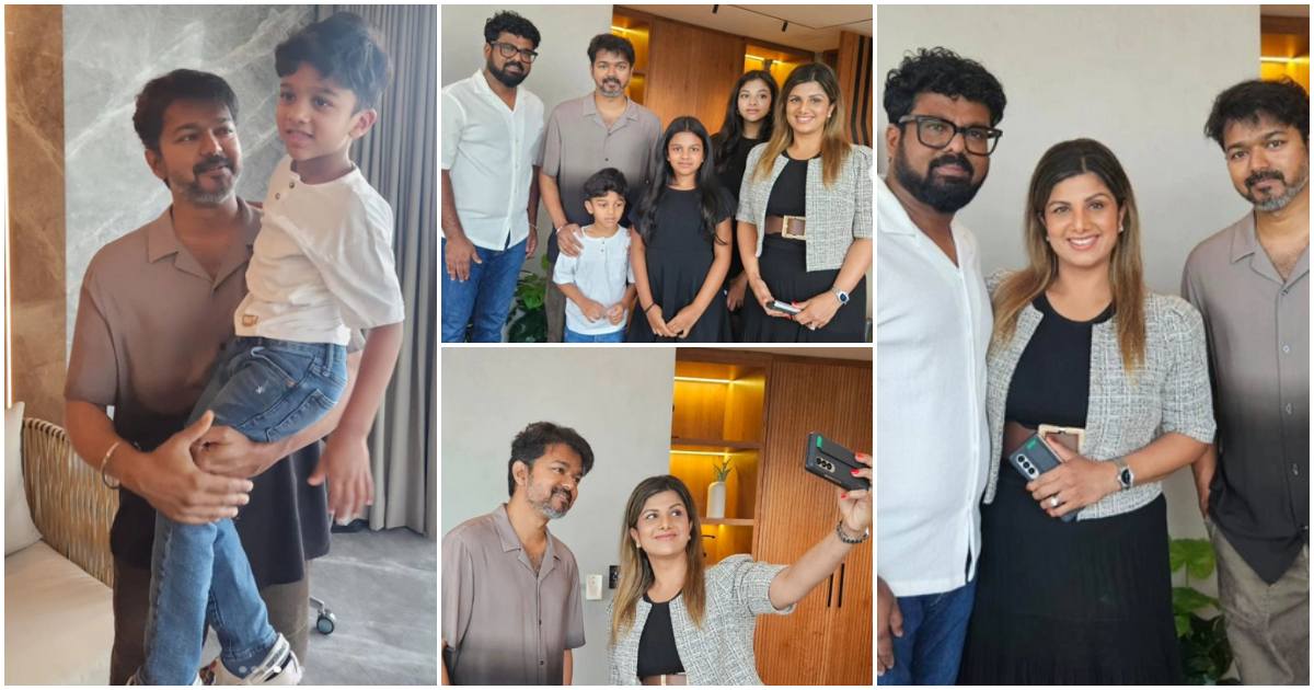 Rambha And Family Visit Tamil Actor Vijay's Home